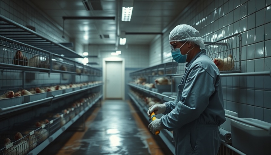 Sanitation worker cleans poultry cages amid bird flu concerns in NYC.