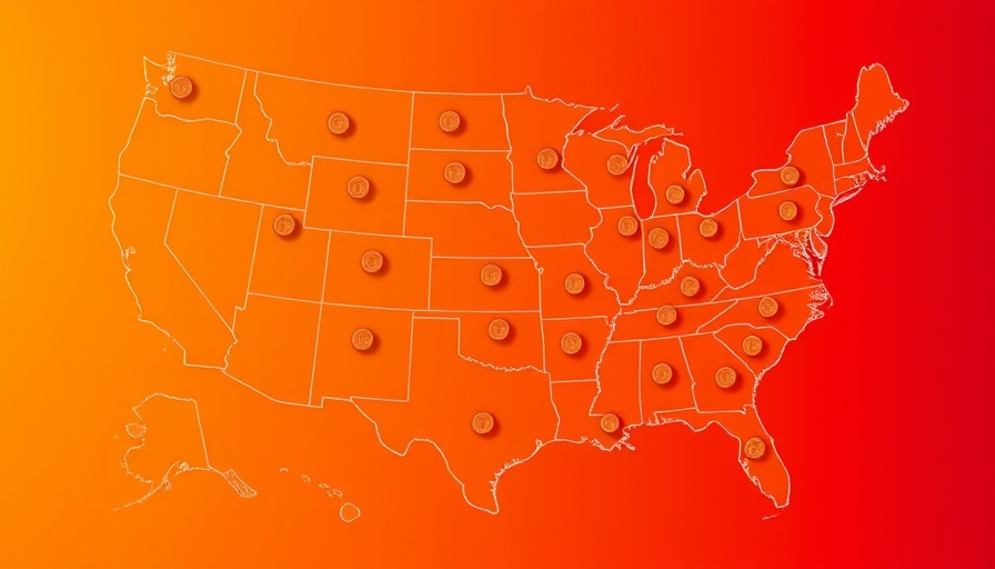 U.S. housing market data visualization map with colorful circles.