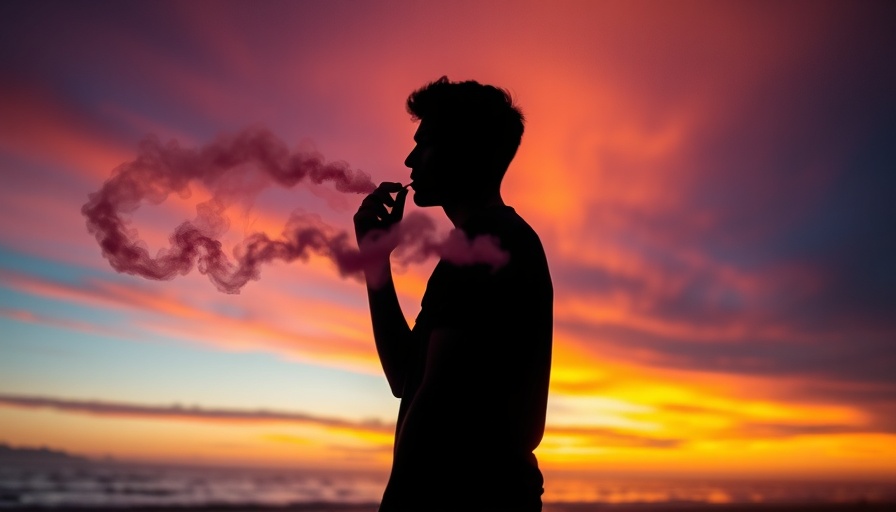 Silhouette on beach with smoke at sunset, vibrant colors, spot burnout theme.