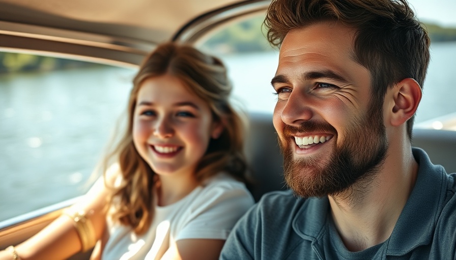 Smiling man and girl on boat, sunny day, 27-Year-Old Side Hustle Success