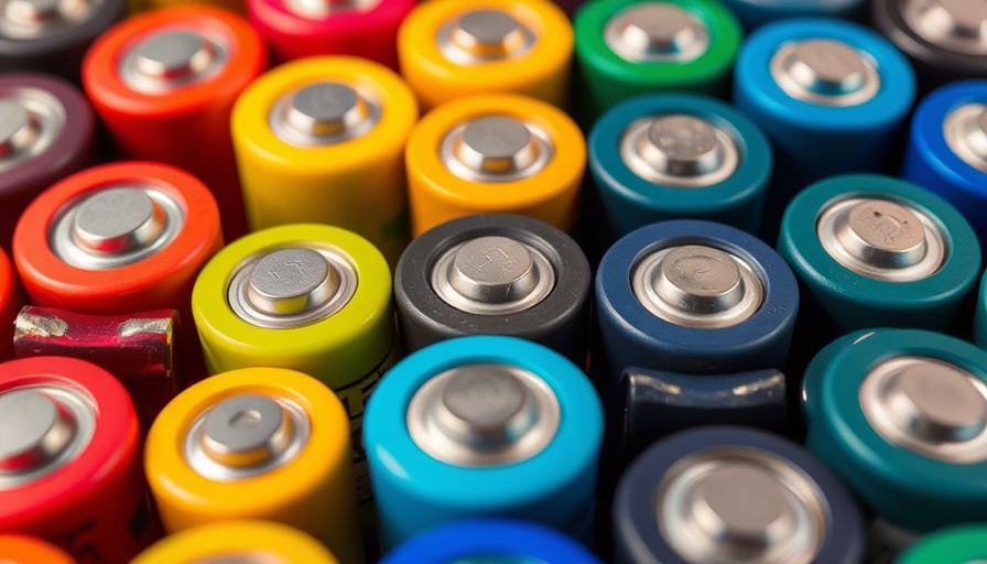 Colorful batteries representing the critical minerals race.