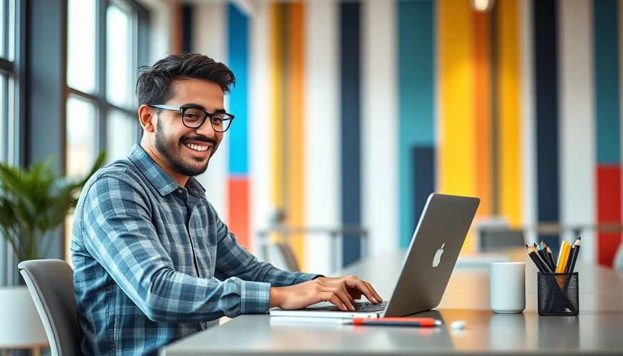 Individual in office working on Cameo website return to office raise