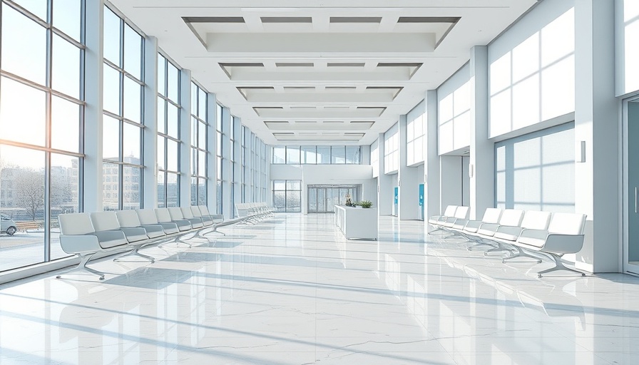 Empty modern hospital waiting area showcasing invisible future of healthcare.