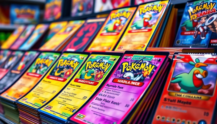 Pokémon card investment surge with colorful packs on display.