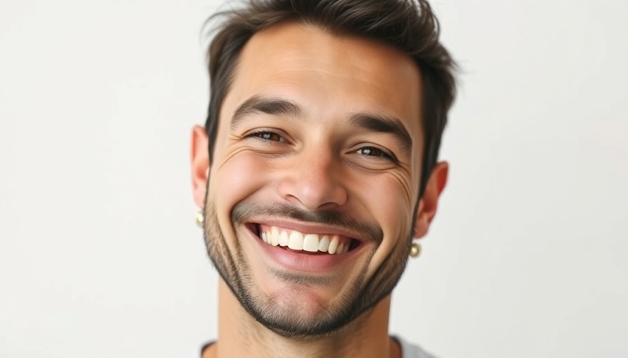 Cheerful man smiling in a photorealistic portrait.