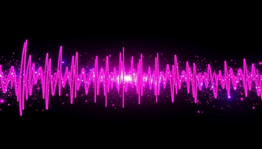 Dynamic neon soundwave representing the use of voice AI