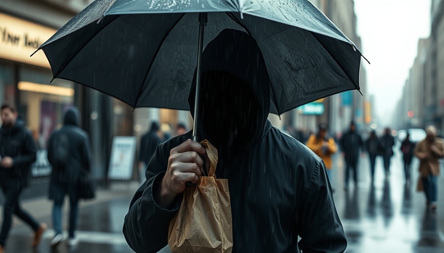 Impact of Tariffs on Retail Prices shown symbolically on rainy street.