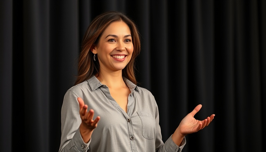 Confident woman presenting to an audience, symbolizing successful people share 1 quality.