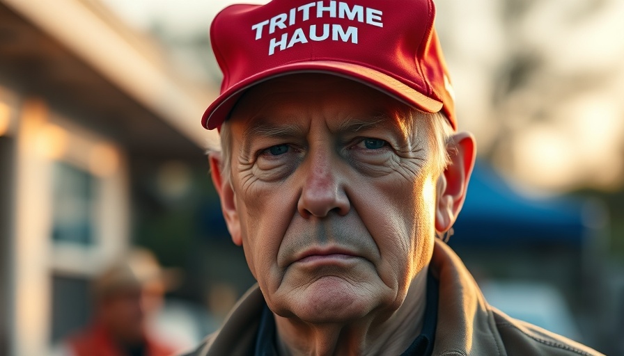 Trump's Gen Z approval ratings: Serious man in red MAGA cap outdoors.