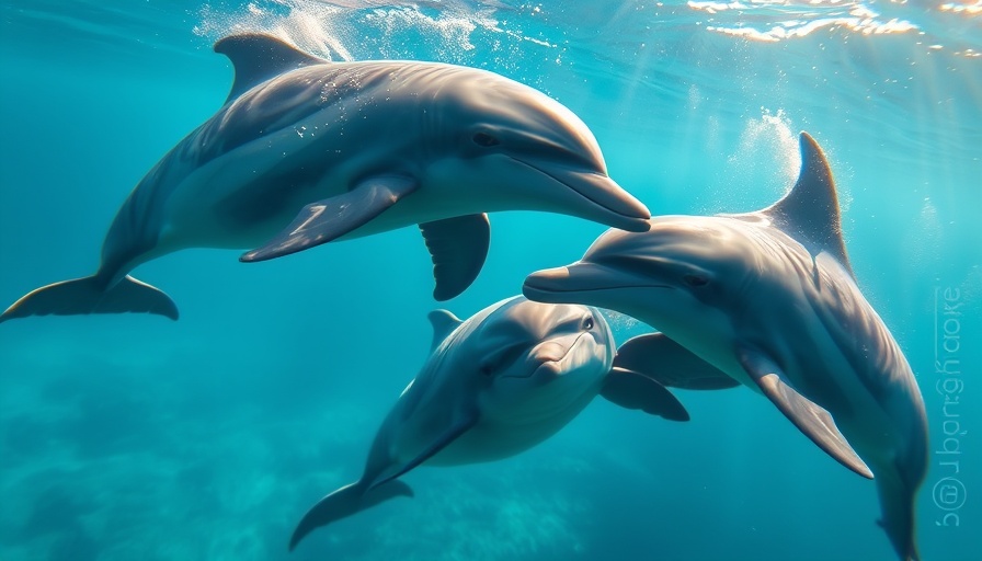 Dolphins swimming gracefully underwater, Google's DolphinGemma AI