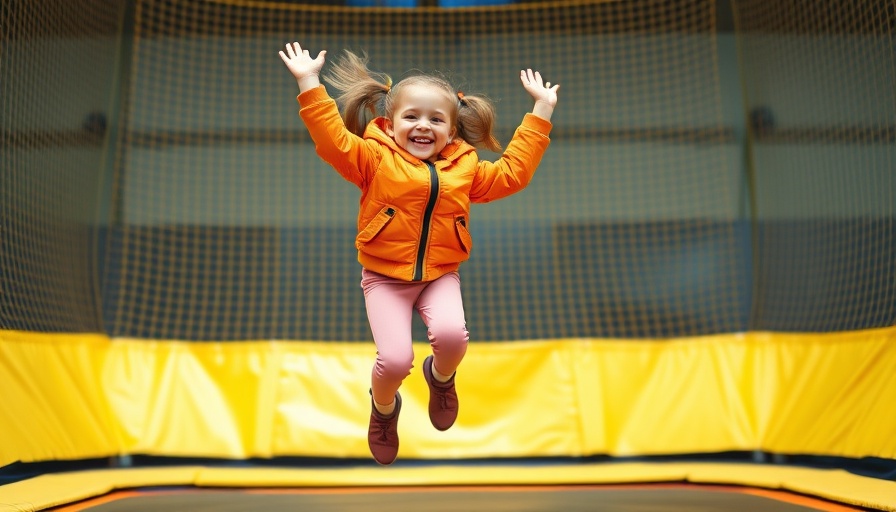 Girl jumping on trampoline in Urban Air Adventure Park Franchise.