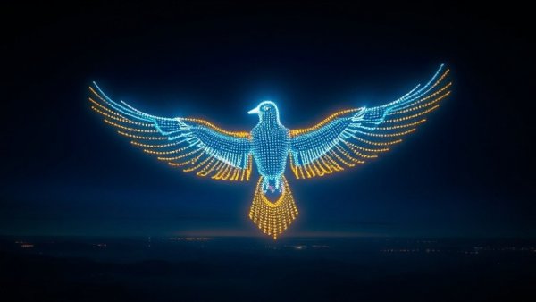 Dazzling drone light formation by Development Drone Engineer at Light Dynamix.