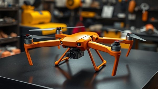 Autonomous Military Drones: Modern design with orange details.