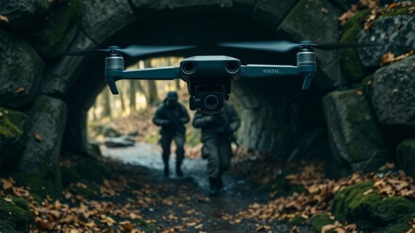Advanced drone and soldiers in tactical action, Parrot Account Manager North America.