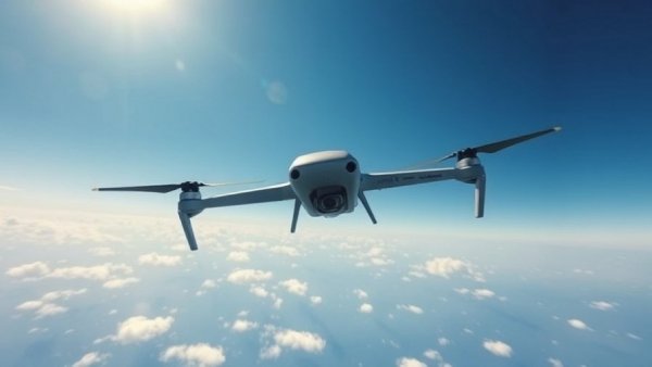 Stratospheric drone soaring in bright blue sky showcasing advanced technology.