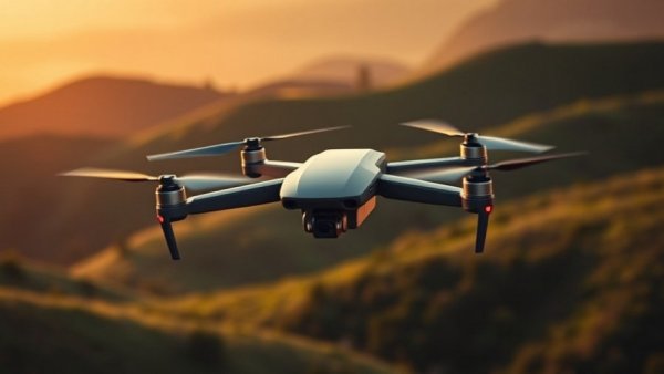 Sleek drone flying over hills at sunrise, depicting drone delivery expansion in the U.S.
