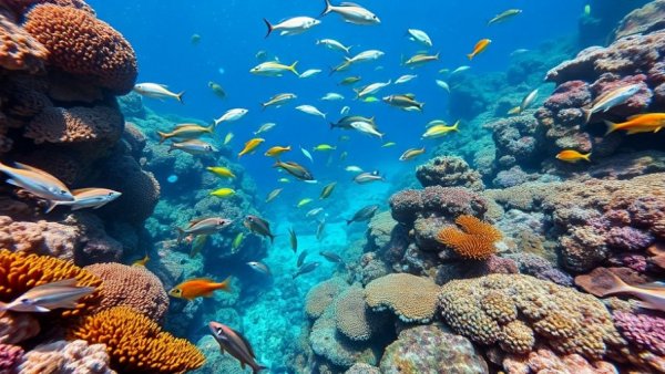 Vibrant fish swimming around colorful corals, Ocean Photographer of the Year exhibition