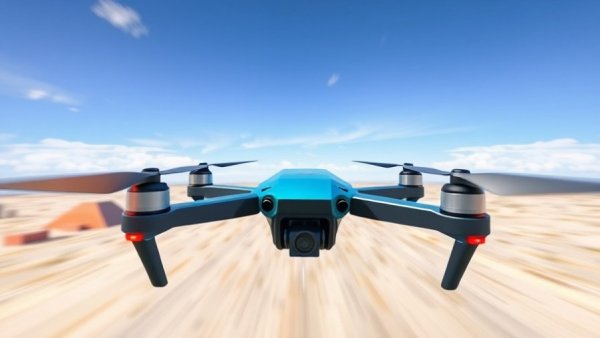 FPV racing drone simulation with AI in 3D animation style.