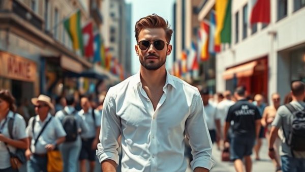 Man walks confidently in a city, reflecting California pied-à-terre tax.