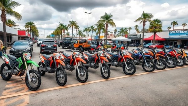 Bay Area illegal bike convoy with dirt bikes and ATVs in parking area.