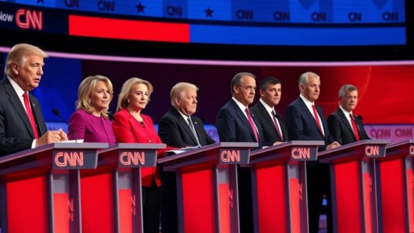 California governor debate key moments with candidates at podiums on stage.