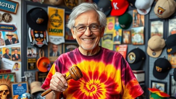 Wavy Gravy 90th birthday celebration with vibrant decor.