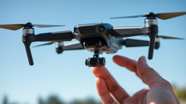 Military-style drone held against a blue sky, related to Ukraine Drone Defence Deal.