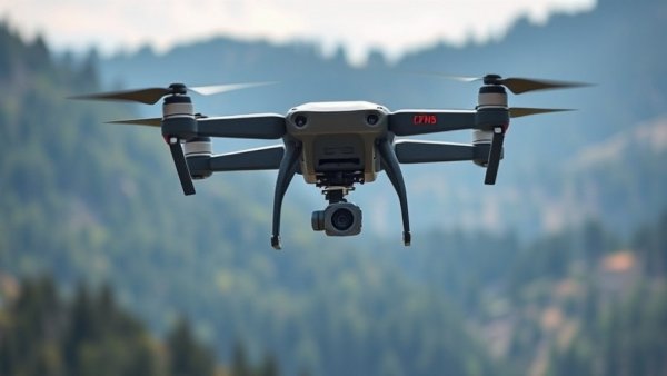 Advanced drone in flight, NDAA-Compliant Drone Battery Cells visible.