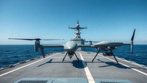 Manned-Unmanned Teaming in Maritime Operations with UAV on a ship's deck.