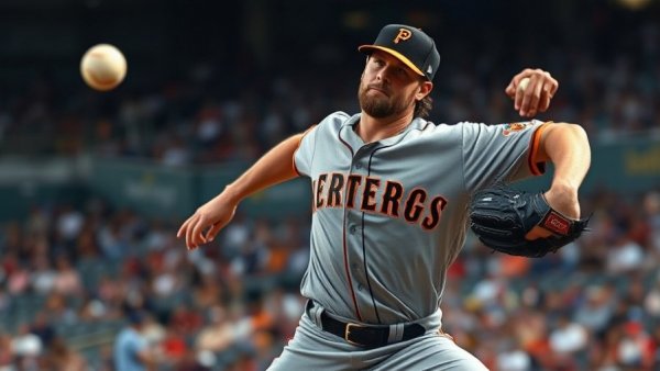 Intense baseball player pitching during MLB Trade Deadline 2023