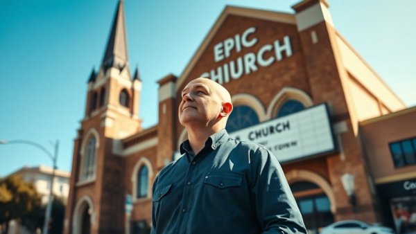 Individual stands proudly in front of Epic Church Union Square.