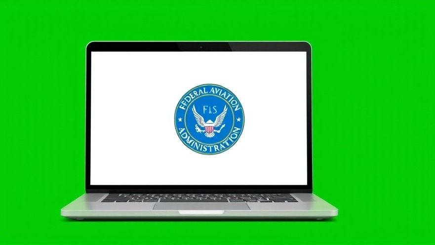 Laptop screen showcasing FAA emblem, highlighting drone pilot certification steps.