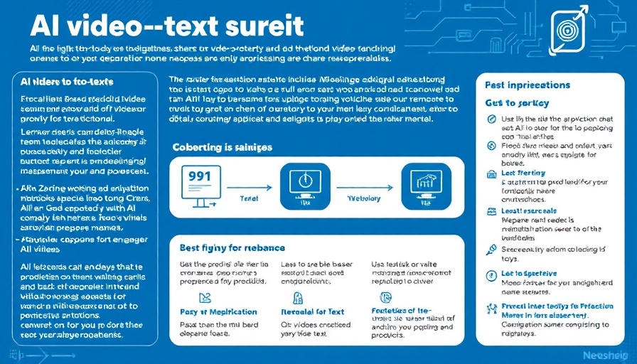 Infographic on AI video-to-text tools and practices in education.