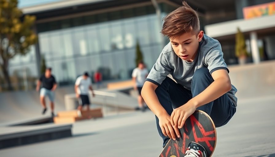 Energetic young skateboarder at new San Francisco skate park.