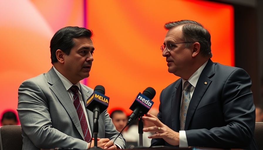 Two individuals discussing ethnic studies program cancellation at a conference.