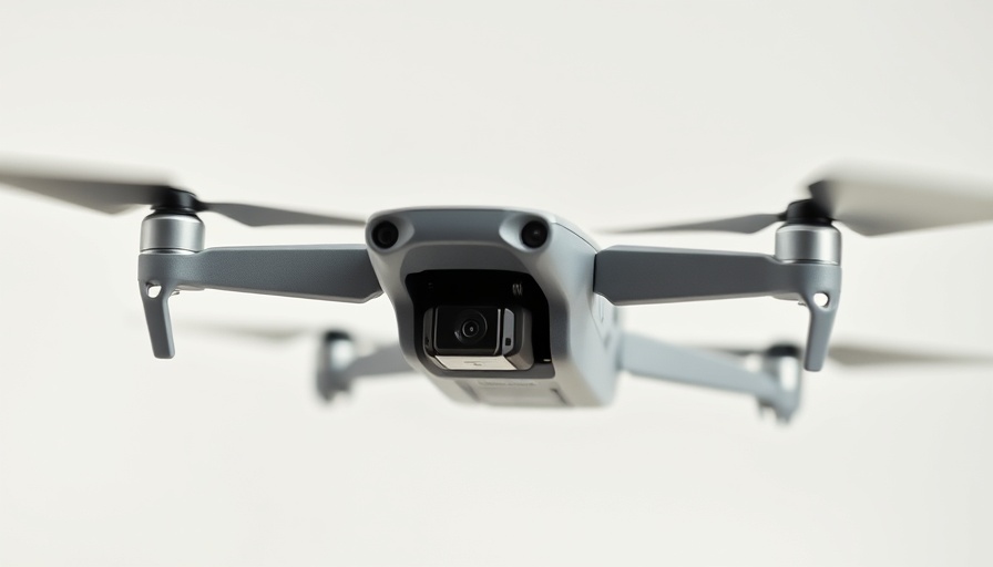 Modern drone displaying features in flight; low-cost attritable drone systems.