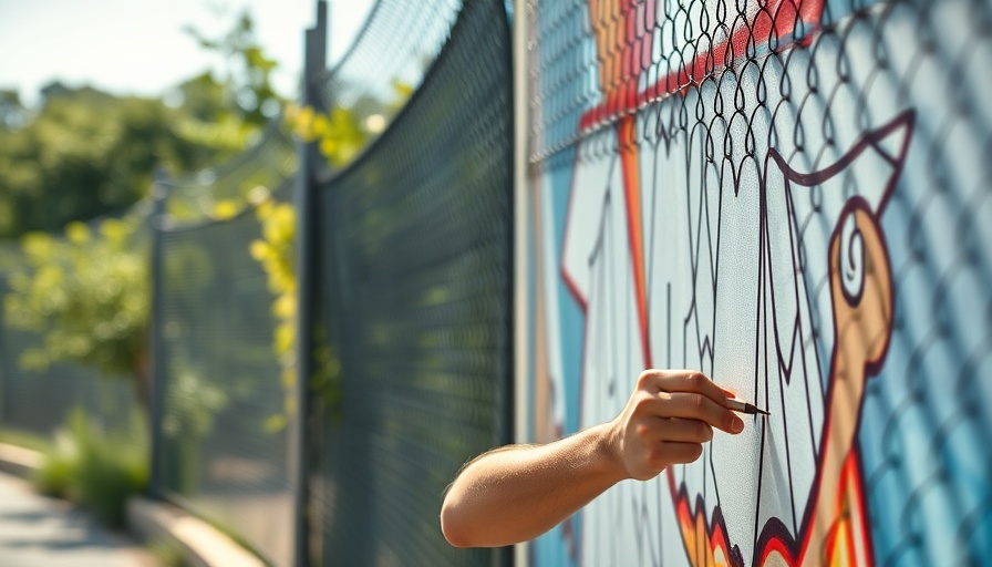 Artist working on Berkeley mural project sketching on a wall