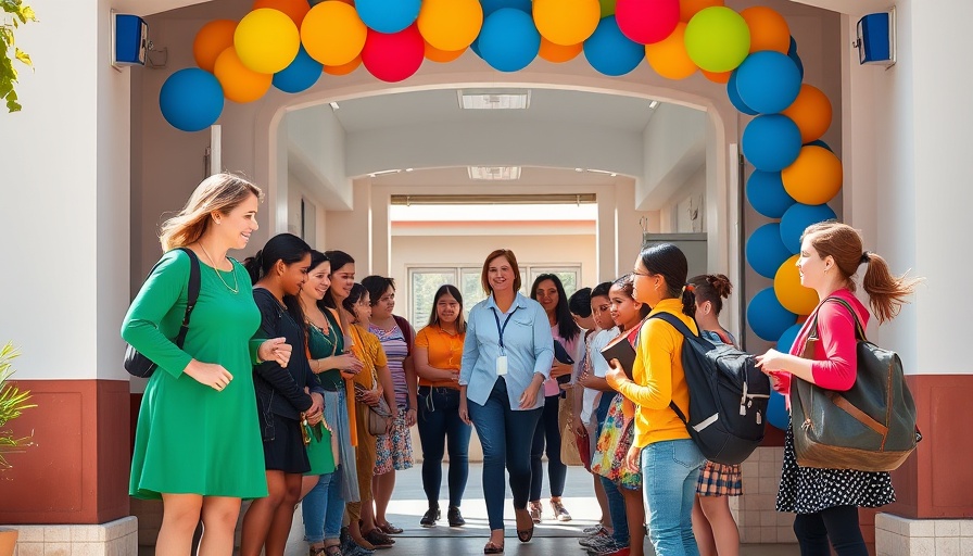 Teachers welcome students at school gate under colorful balloons for SFUSD challenges school year 2025-2026.