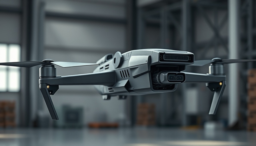 Futuristic armed ROOSTER drone with AI targeting in steel cage