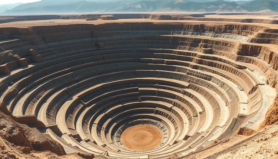 Drone-based volumetric calculations in mining showcasing a vast open-pit mine.