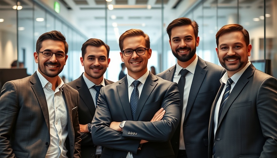 Professional businessmen in modern office, Drone Wall partnership