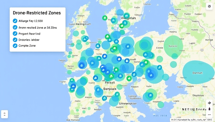 Danish drone ban consequences map depicting restricted zones.