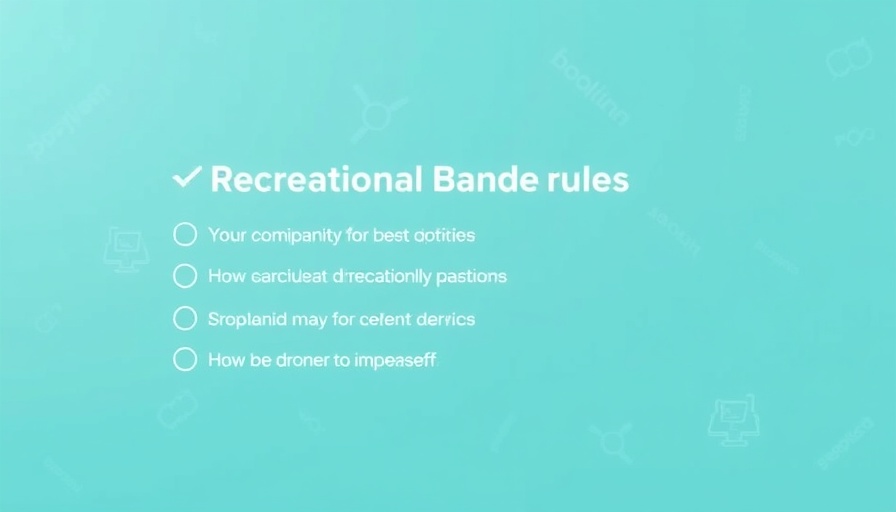 Checklist of drone rules on a teal background.