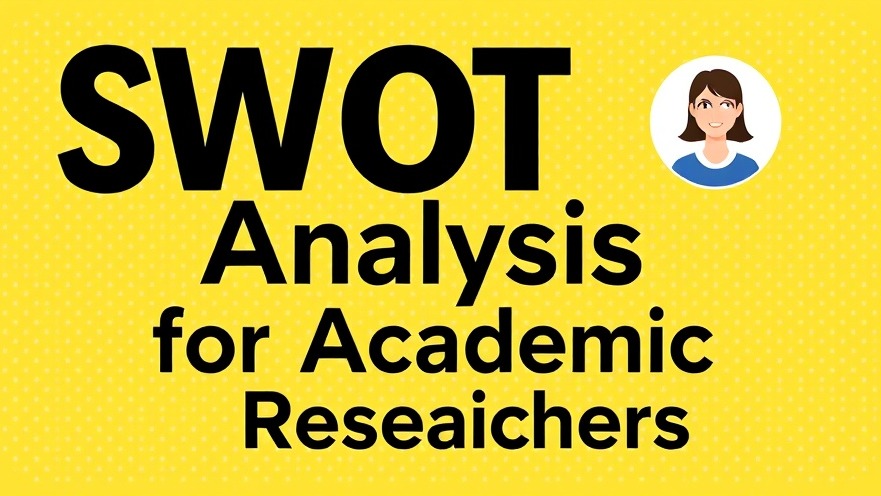 Bold poster on SWOT analysis for academic success, highlighting strengths and weaknesses.