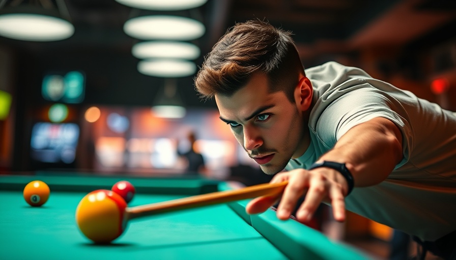 Predator European Seniors Championships pool player making a precise shot.
