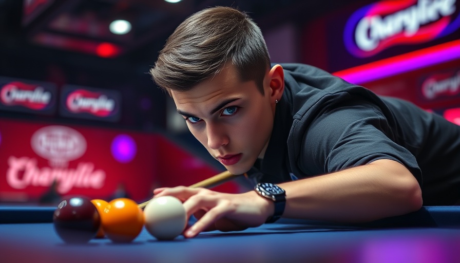 Young player at 2025 Hanoi Open Pool Championship, vibrant setting.