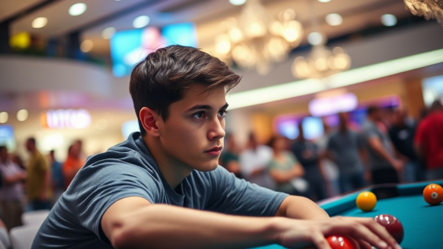 Filipino Pool Championship 2025: Young player at table, vibrant scene.