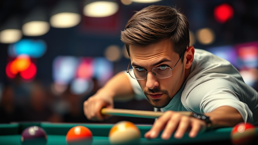 Jonas Ruga Magpantay focused in pool game at World Cup.