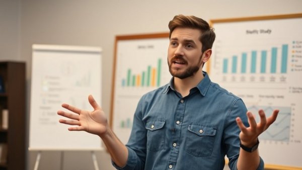 Confident presenter discusses IBS diet study findings.