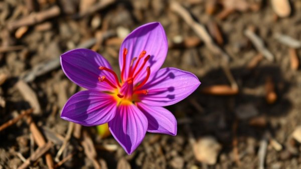 Close-up of a vibrant saffron flower with vivid red stigmas. Lose Weight with Cumin and Saffron.